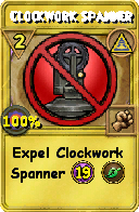 Wizard101 Myth spell card: Clockwork Spanner, Spell ID 15430