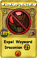 Wizard101 Myth spell card: Wayward Draconian, Spell ID 15435