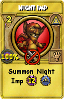 Wizard101 Myth spell card: Night Imp, Spell ID 15437