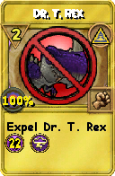 Wizard101 Myth spell card: Dr. T. Rex, Spell ID 15444