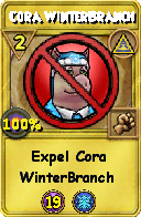 Wizard101 Myth spell card: Cora WinterBranch, Spell ID 15452
