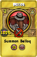 Wizard101 Myth spell card: Belloq, Spell ID 15455