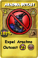 Wizard101 Myth spell card: Arachna Outcast, Spell ID 15459