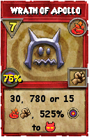 Wizard101 Fire spell card: Wrath of Apollo, Spell ID 15484