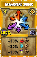 Wizard101 Sun spell card: Elemental Surge, Spell ID 15500