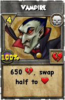 Wizard101 Death spell card: Vampire, Spell ID 15502