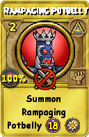 Wizard101 Myth spell card: Rampaging Potbelly, Spell ID 15504