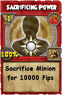 Wizard101 Fire spell card: Sacrificing Power, Spell ID 15510