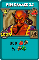 Wizard101 Fire spell card: Fire Damage 2.1, Spell ID 15519