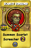 Wizard101 Myth spell card: Scarlet Screecher, Spell ID 15529