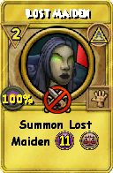 Wizard101 Myth spell card: Lost Maiden, Spell ID 15544