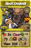 Wizard101 Myth spell card: Snake Charmer, Spell ID 15563