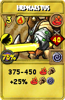 Wizard101 Fire spell card: Hephaestus, Spell ID 15571