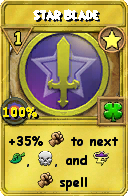 Wizard101 Star spell card: Star Blade, Spell ID 15575