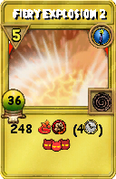 Wizard101 Cantrips spell card: Fiery Explosion 2, Spell ID 15581