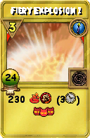Wizard101 Cantrips spell card: Fiery Explosion 1, Spell ID 15586