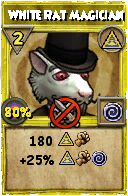 Wizard101 Myth spell card: White Rat Magician, Spell ID 15587