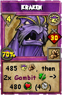 Wizard101 Storm spell card: Kraken, Spell ID 15598