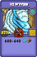 Wizard101 Ice spell card: Ice Wyvern, Spell ID 15611