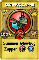 Wizard101 Myth spell card: Glowbug Zapper, Spell ID 15619