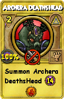 Wizard101 Myth spell card: Archera DeathsHead, Spell ID 15620