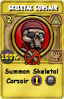 Wizard101 Myth spell card: Skeletal Corsair, Spell ID 15621