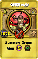 Wizard101 Myth spell card: Green Man, Spell ID 15626