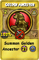 Wizard101 Myth spell card: Golden Ancestor, Spell ID 15642