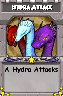 Wizard101 School 16 spell card: Hydra Attack, Spell ID 15656