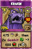Wizard101 Storm spell card: Kraken, Spell ID 15664