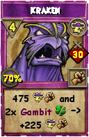 Wizard101 Storm spell card: Kraken, Spell ID 15665