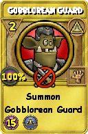 Wizard101 Myth spell card: Gobblorean Guard, Spell ID 15668