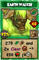 Wizard101 Life spell card: Earth Walker, Spell ID 15682