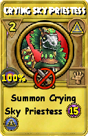 Wizard101 Myth spell card: Crying Sky Priestess, Spell ID 15688
