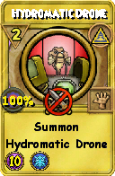 Wizard101 Myth spell card: Hydromatic Drone, Spell ID 15697