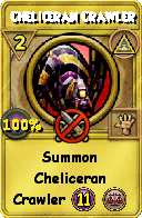 Wizard101 Myth spell card: Cheliceran Crawler, Spell ID 15701