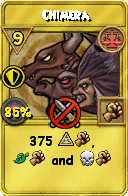 Wizard101 Balance spell card: Chimera, Spell ID 15711