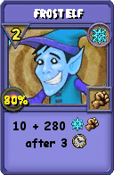 Wizard101 Ice spell card: Frost Elf, Spell ID 15719