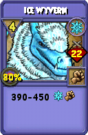Wizard101 Ice spell card: Ice Wyvern, Spell ID 15720