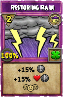 Wizard101 Storm spell card: Restoring Rain, Spell ID 15726