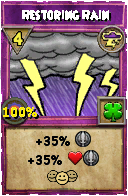 Wizard101 Storm spell card: Restoring Rain, Spell ID 15730