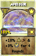 Wizard101 Star spell card: Apologue, Spell ID 15733