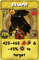 Wizard101 Fire spell card: Krampus, Spell ID 15735