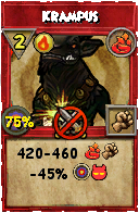 Wizard101 Fire spell card: Krampus, Spell ID 15737