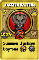 Wizard101 Myth spell card: Jackson Daytona, Spell ID 15749