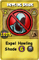 Wizard101 Myth spell card: Howling Shade, Spell ID 15761