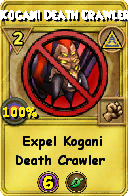 Wizard101 Myth spell card: Kogani Death Crawler, Spell ID 15766