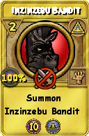 Wizard101 Myth spell card: Inzinzebu Bandit, Spell ID 15777