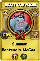 Wizard101 Myth spell card: Boatswain McGee, Spell ID 15799