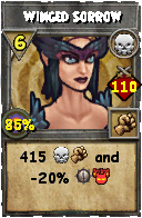 Wizard101 Death spell card: Winged Sorrow, Spell ID 15801